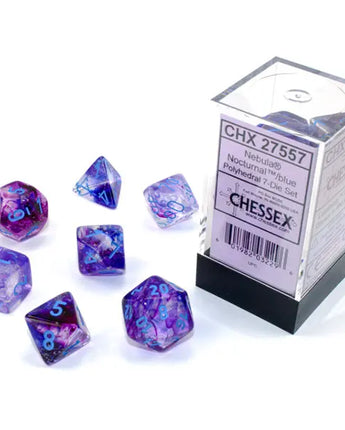 Chessex Dice: Luminary 7-Die RPG Set - Nocturnal/blue 