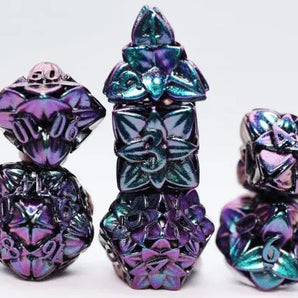 Foam Brain Dice Set: Otherworldly Hollow Flower RPG Metal Dice Set (7) 