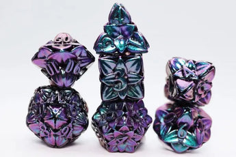 Foam Brain Dice Set: Otherworldly Hollow Flower RPG Metal Dice Set (7) 