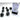 Chessex Dice: Opaque 7-Die RPG Set - Black/White 