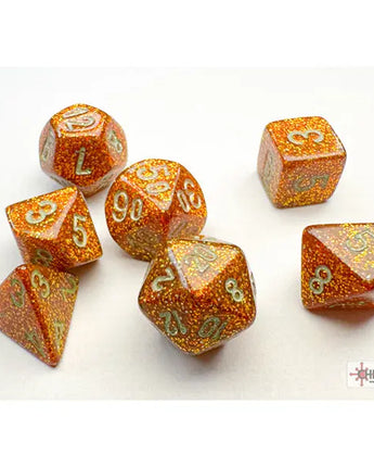 Chessex Dice: Mini 7-Die RPG Set - Glitter: Gold/Silver 
