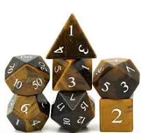 Tiger's Eye Engraved- Gemstone Dice Set 