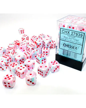 Chessex Dice: Special 12mm D6 (36) - Festive: Pop Art/Red 