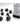 Chessex Dice: 7-Die RPG Set - Velvet: Black/Red 