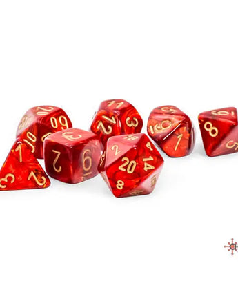 Chessex Mega-Hedrals 7-Die Set - Scarlet/Gold 