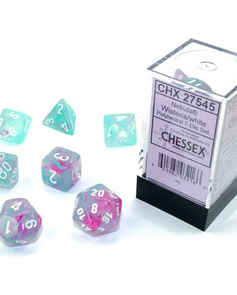 Chessex Dice: Luminary 7-Die RPG Set - Wisteria/White 