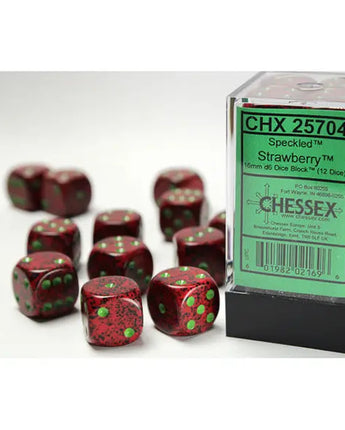 Chessex Dice: Speckled 16mm D6 (12) - Strawberry 