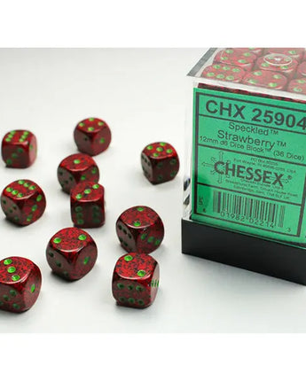 Chessex Dice: Speckled 12mm D6 (36) - Strawberry 