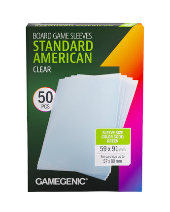 Board Game Sleeves Standard American Clear 