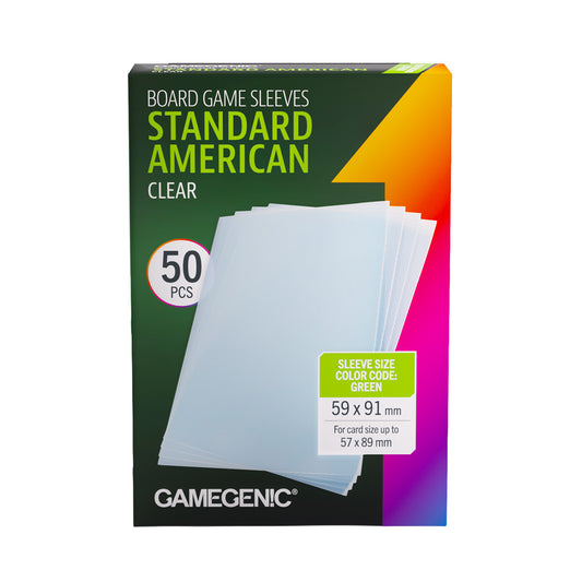 Board Game Sleeves Standard American Clear 