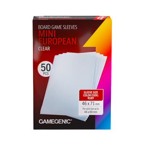 Board Game Sleeves Mini European Clear 