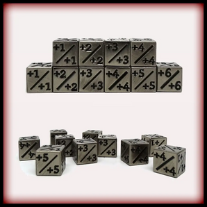 Metal Counter Dice (10) D6 - 12mm Legendary Silver Plus 