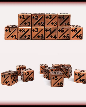 Metal Counter Dice (10) D6 - 12mm Legendary Copper Plus 