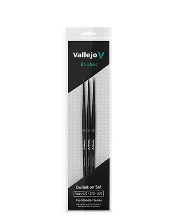 Vallejo Pro Modeler Definition Set - Natural Hair (Sizes 4/0, 3/0 & 2/0) 