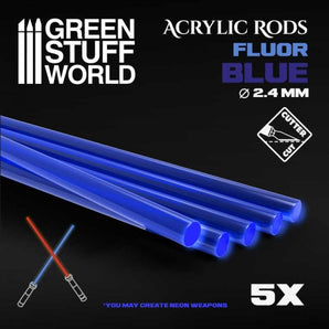 GSW: Acrylic Rods - Round 2.4 mm Fluor BLUE 