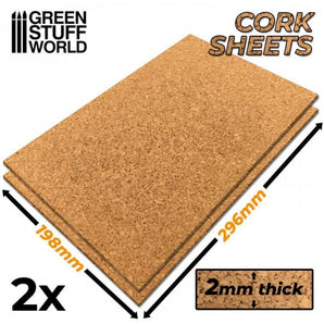 GSW: Cork Sheet in 2mm x2 