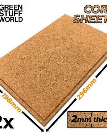 GSW: Cork Sheet in 2mm x2 