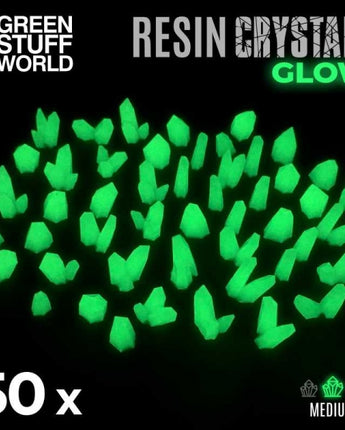 GSW: GREEN GLOW Resin Crystals - Medium 