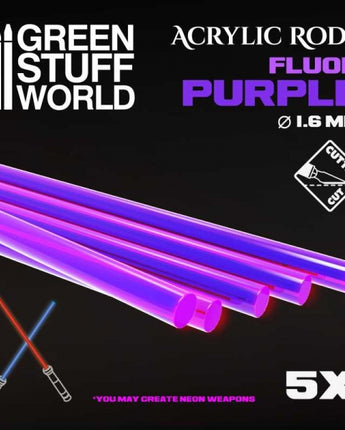 GSW: Acrylic Rods - Round 1.6 mm Fluor PURPLE 