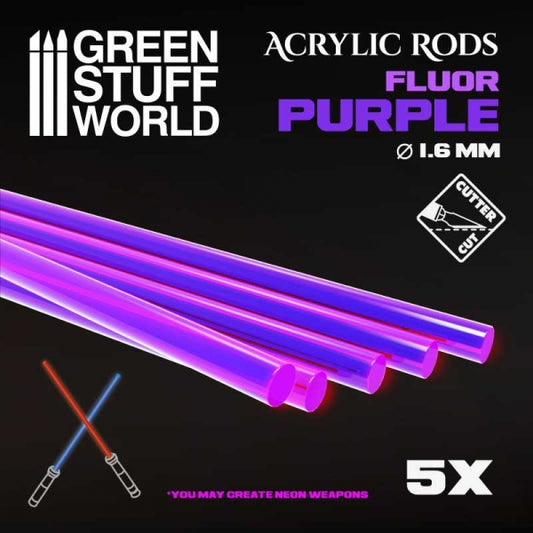 GSW: Acrylic Rods - Round 1.6 mm Fluor PURPLE 