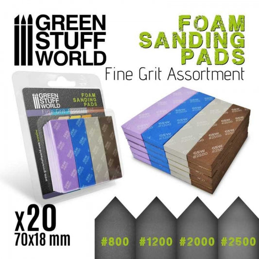 GSW: Foam Sanding Pads - Fine Grit Assortment x20 