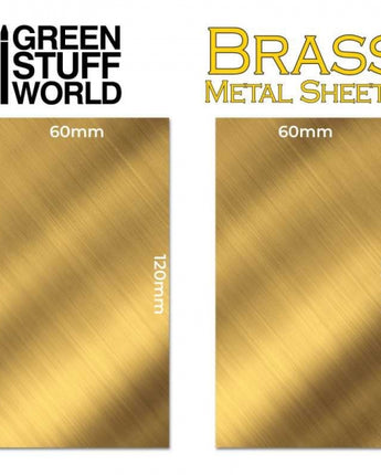 GSW: BRASS Metal sheets 60x120mm (Pack x2) 