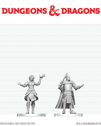 D&D Nolzurs Unpainted: W29 Knight N Mage Apprentice 