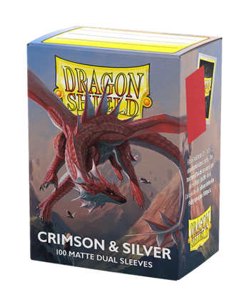 Dragon Shield 100ct Dual Matte - Crimson and Silver 