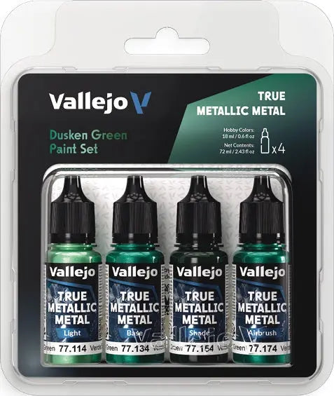 True Metallic Metal Paints: Dusken Green Paint Set 