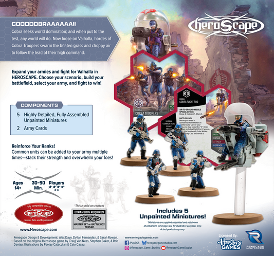 G.I Joe Heroscape Cobra Troopers and Cobra Flight Pod Army Expansion 