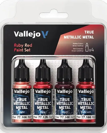 True Metallic Metal Paints: Ruby Red Paint Set 