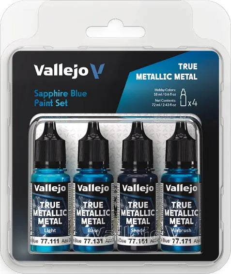 True Metallic Metal Paints: Sapphire Blue Paint Set 