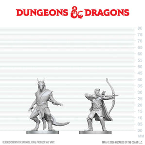 D&D Nolzurs Unpainted: W29 Elf Ranger N Dragonborn Monk