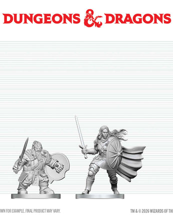 D&D Nolzurs Unpainted: W29 Dwarf Fighter N Orc Paladin 