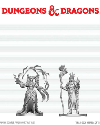 D&D Nolzurs Unpainted: W29 Human Druid N Elf Sorcerer 
