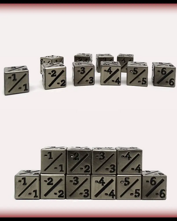Metal Counter Dice (10) D6 - 12mm Legendary Silver Minus 
