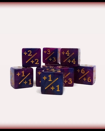 10 Piece Counter +1 Dice D6 - Starry Night + Plus 